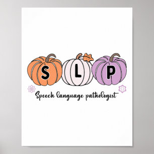 Sp Pumpkin Tal-språkpatolog Klass Fall Poster
