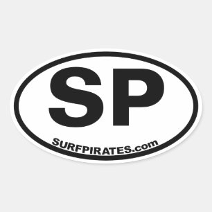 SP-surfpiratdekal i det klassiska OBX stil Ovalt Klistermärke
