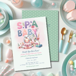 Spa Baby Shower - Pamper Day Mint-Grönt Inbjudningar