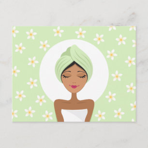 Spa bachelorette-partiets inbjudan med plumeria