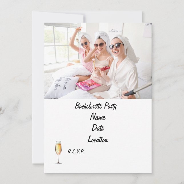 Spa Bachelorette Party-inbjudan | Personlig Inbjudningar (Framsida)