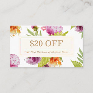 SPA Beauty Salon Blommigt Art Deco Discount Coupon Rabattkort
