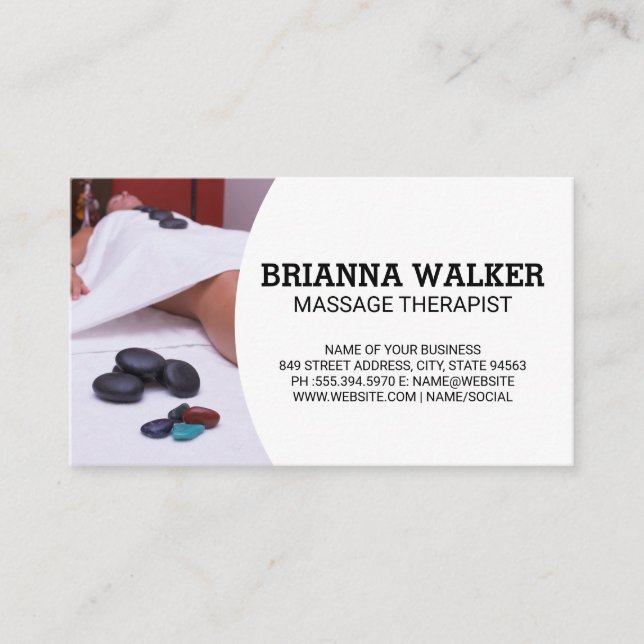 Spa-behandling | Massageterapi Visitkort (Framsida)