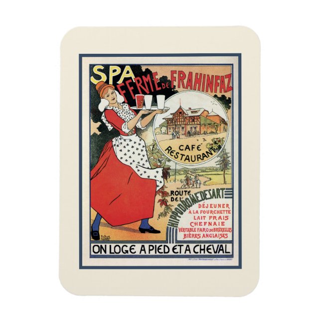 Spa Belgium 1894 Café Restaurant Frahinfaz ad Magnet (Vertikal)