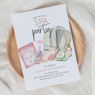 Spa Birthday, alla åldrar, födelsedag, Spa Party Inbjudningar