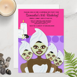 SPA Birthday eller Möhippa 5x7 AFRICAN AMERICAN Inbjudningar
