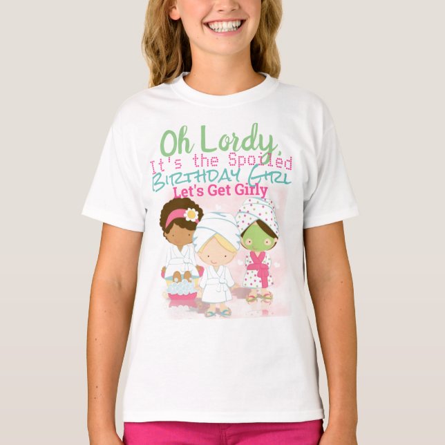 Spa Birthday Girl T Shirt (Framsida)