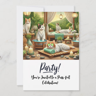 SPA Cat Födelsedagsfest inbjudan-kort Inbjudningar