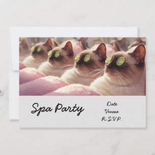 Spa Cat Party vid behandling av spa Inbjudningar