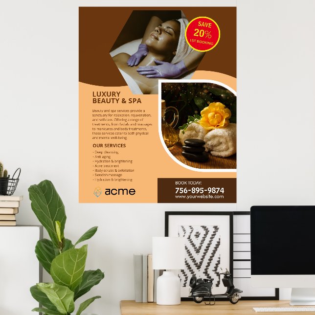 Spa Center-Anpassningsbar Poster (Hemmakontoret)