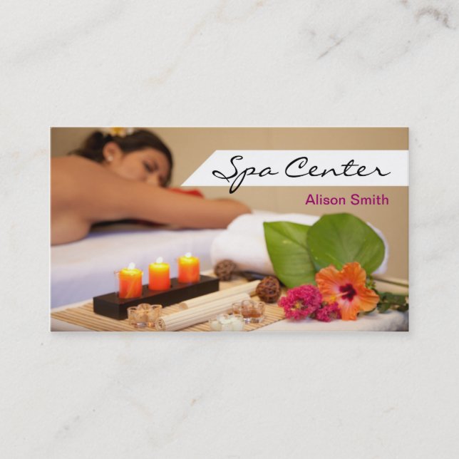 Spa Center & Massage Business card Visitkort (Framsida)