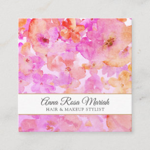 *~* Spa Chic Blommönster Girly Beauty Popular Fyrkantigt Visitkort