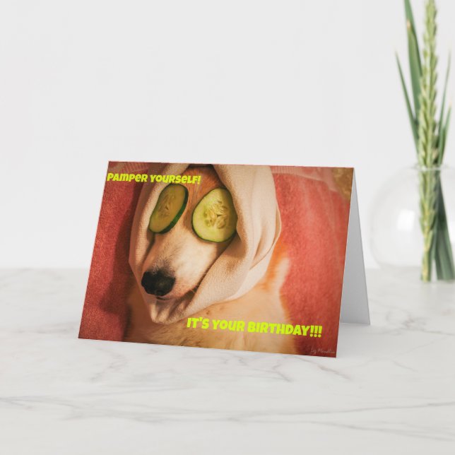 Spa Corgi Birthday-kort Kort (Framsida)