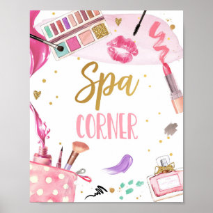 Spa Corner Party Makeup Glamor Girl Birthday Post Poster