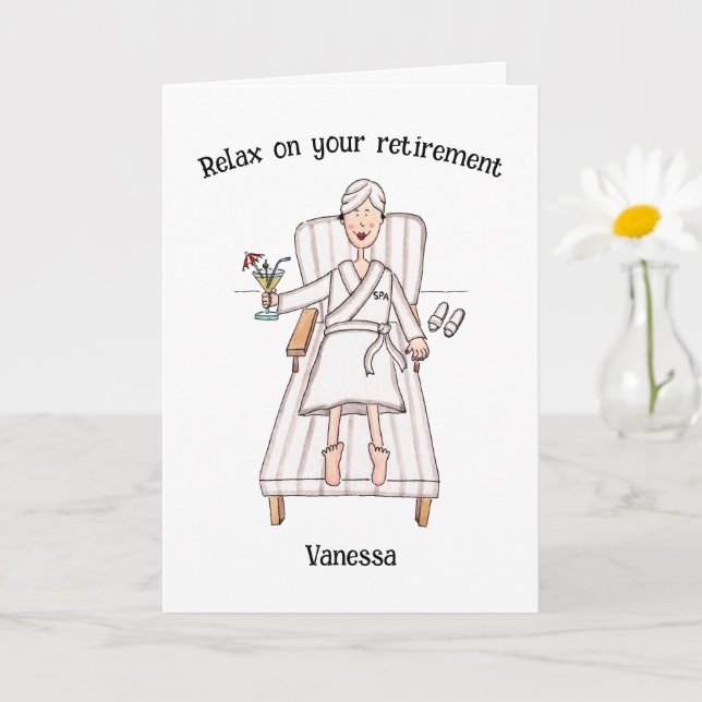 Spa-dag Dam Pensionering Kort (Liten växt)