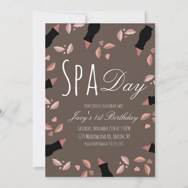 Spa-dag Earthy Tone Läpp Flicka Dam Födelsedag (Framsida)