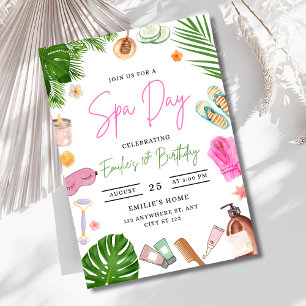 Spa-dag Födelsedagsflickor Förpella Fester Spa Gla Inbjudningar