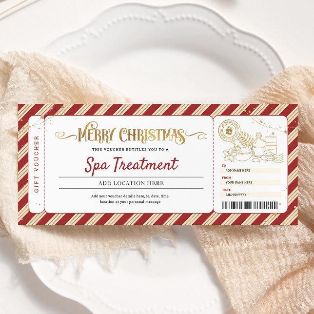 Spa-dagmassage Julklappsbiljett Voucher Inbjudningar (Skapare uppladdad)
