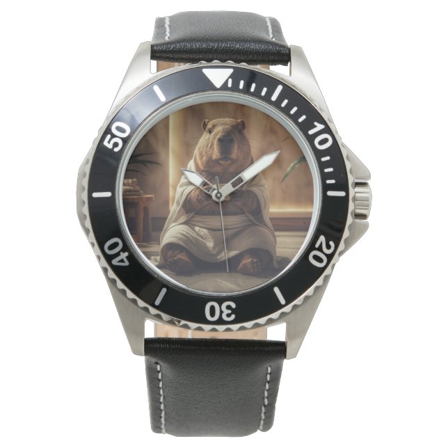 Spa Day Capybara Coffee Break Armbandsur (Framsida)