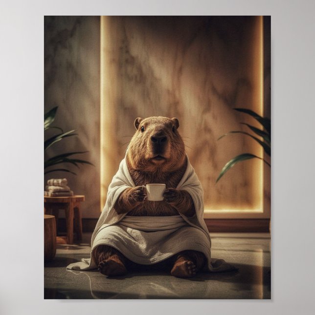 Spa Day Capybara Coffee Break Poster (Framsidan)