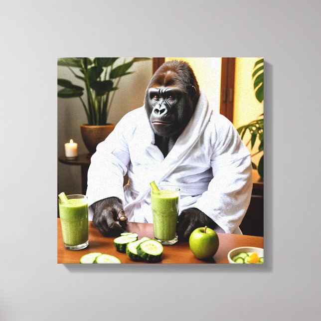 Spa Day Gorilla Canvastryck (Framsida)