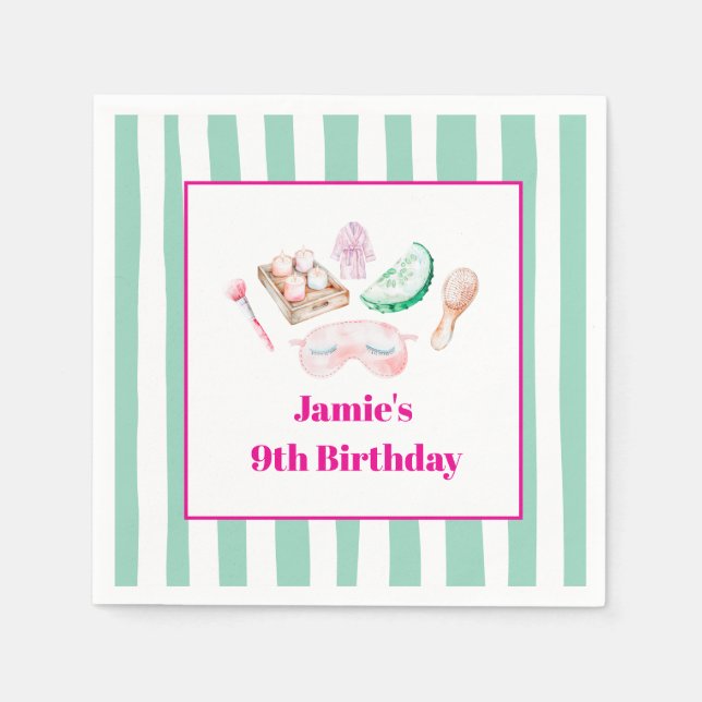 Spa Day Kid's Party  Pappersservett (Framsidan)