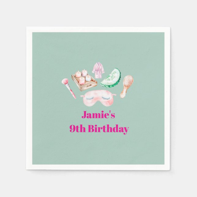 Spa Day Kid's Party  Pappersservett (Framsidan)