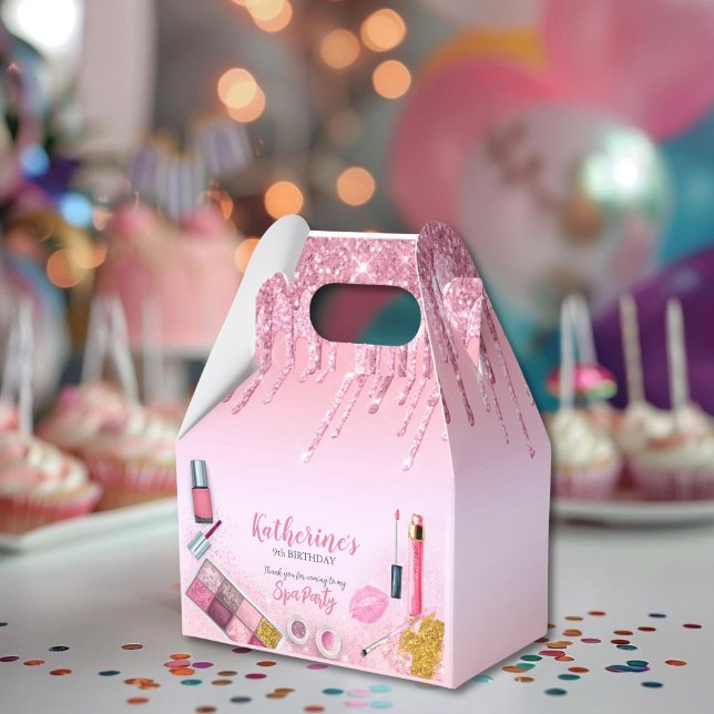 Spa-fest Glamour-flicka Födelsedagsfirande Salong  Presentaskar (Spa Party Glam Girl Birthday Party Salon Favor Box)