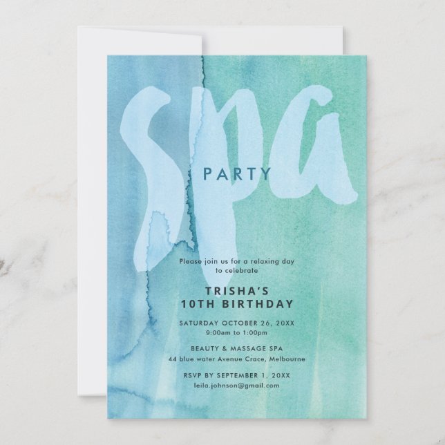 Spa-fest Inbjudningar (Framsida)