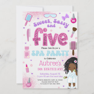 SPA, flicka 5-års födelsedagsinbjudan, 5 år gammal Inbjudningar
