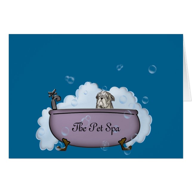 Spa för husdjur hälsningskort (Framsidan Horizontal)