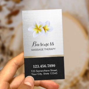 Spa för salong för massageterapi tropisk blom- visitkort