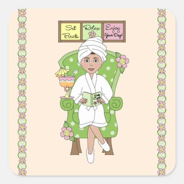 Spa Fyrkantigt Klistermärke (Framsida)