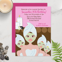Spa Girls födelsedagsinbjudan, alla åldrar