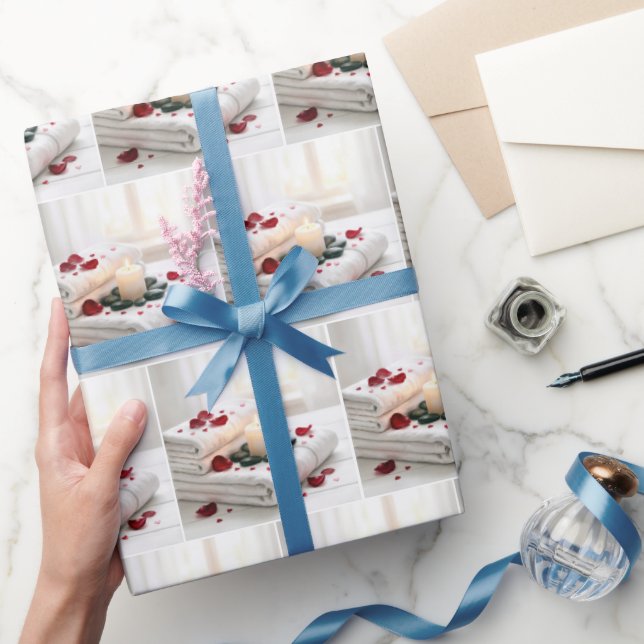Spa-handdukar med röda rosenblad och hjärtan presentpapper (Gifting)