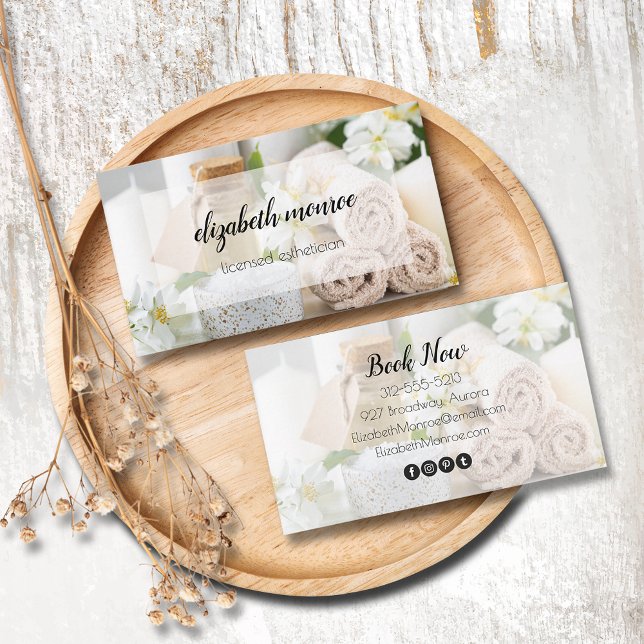 Spa handskriven skriptkalligrafi visitkort (Skapare uppladdad)