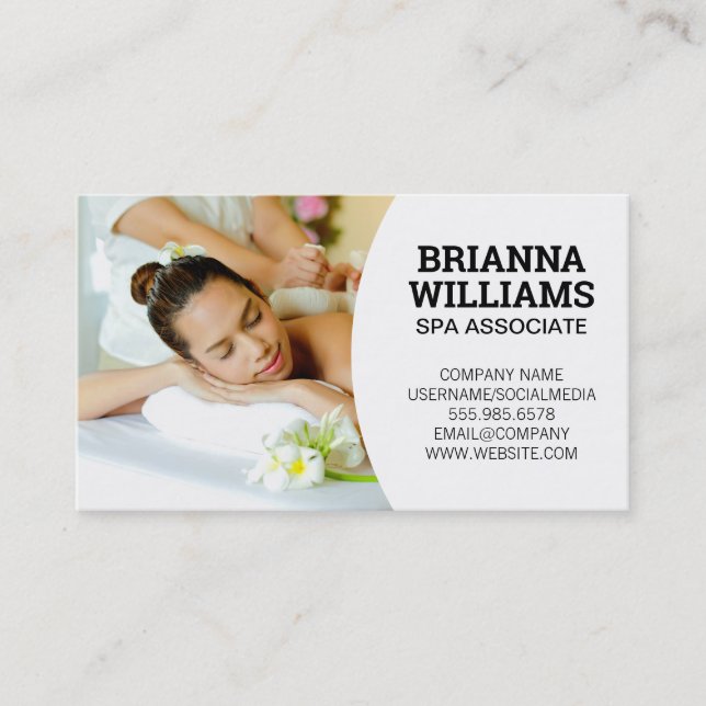 Spa | Hotellservice | Massage Visitkort (Framsida)