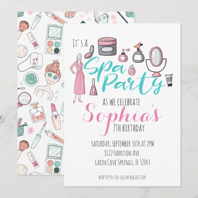 Spa-inbjudan för deltagare inbjudningar (Fram/baksida)