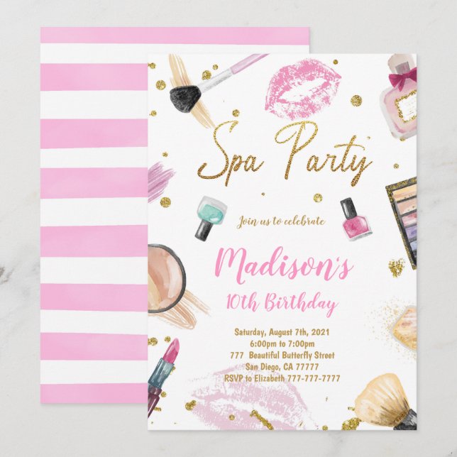SpA-inbjudan på födelsedagen i Party Inbjudningar (Fram/baksida)