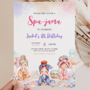 Spa-jama Födelsedagsfest Inbjudningar