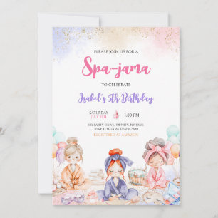 Spa-jama-Födelsedagsfest Inbjudningar