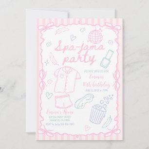 Spa-jamajubileum flicktema Sömnparty Inbjudningar