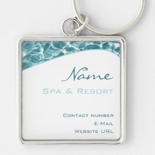 Spa Keychain Fyrkantig Silverfärgad Nyckelring