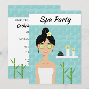 Spa Kvinna Illustration Spa Dag Bröllopsdusch Inbjudningar