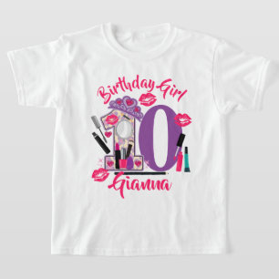 Spa make up Birthday Girl anpassningsbarnas ålde T Shirt