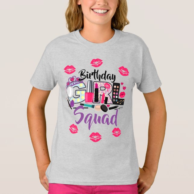 Spa make up Squad Birthday Girl T Shirt (Framsida)