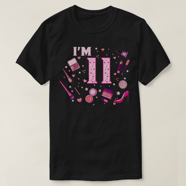 Spa Makeup 11:e födelsedagen för Little Girl Manic T Shirt (Design framsida)