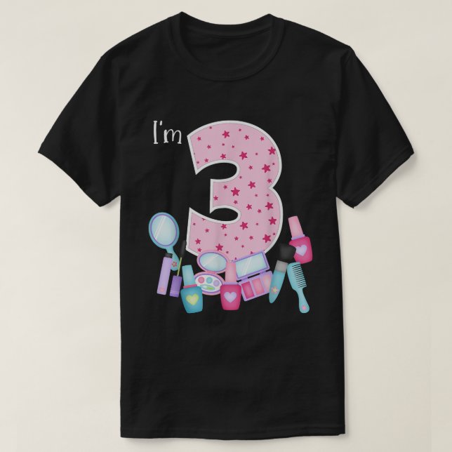 Spa Makeup 3:e födelsedagen för Little Girl Manicu T Shirt (Design framsida)