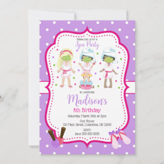 Spa Makeup Birthday Party Invitation Inbjudningar