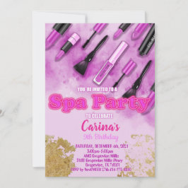 Spa Makeup Glam Birthday-inbjudan Inbjudningar